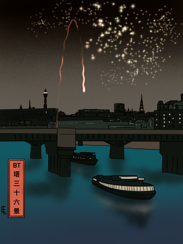 ‘New Year’s Fireworks’: BT Tower from London Bridge