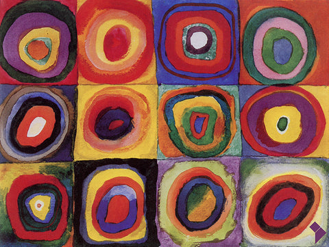 Colour Study of Squares with Concentric Circles