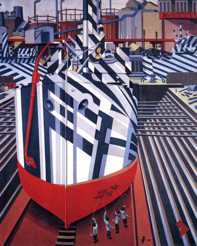 Dazzle-Ships in Drydock at Liverpool